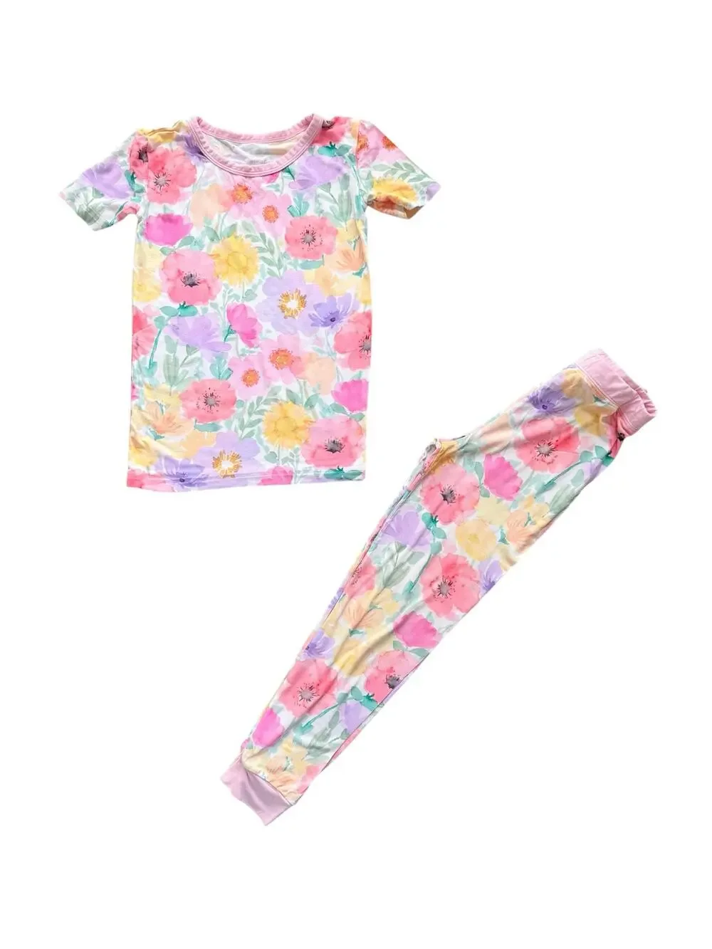 Little Sleepies Watercolor Meadow Two-Piece Pajama Set Size 5/6
